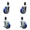 Service Caster 4'' Blue Poly Wheel Swivel 1-1/2'' Expanding Stem Caster Set 2 Brakes, 4PK SCC-EX20S414-PPUB-BLUE-2-TLB-2-112 - alternate 1